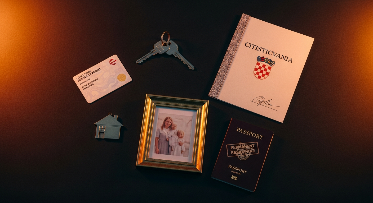 Dozvola stalnog boravka, potvrda državljanstva i ključevi — putovi prema stalnom boravku i hrvatskom državljanstvu