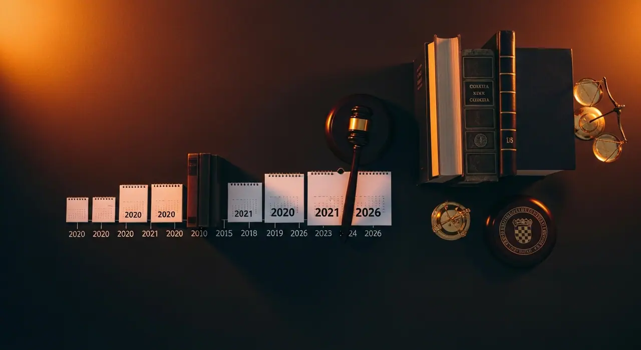 Kronološki složeni pravni kodeksi, sudački čekić i kalendar 2020.–2026. — izmjene Zakona o strancima