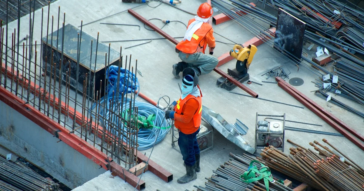 Construction worker on a building site