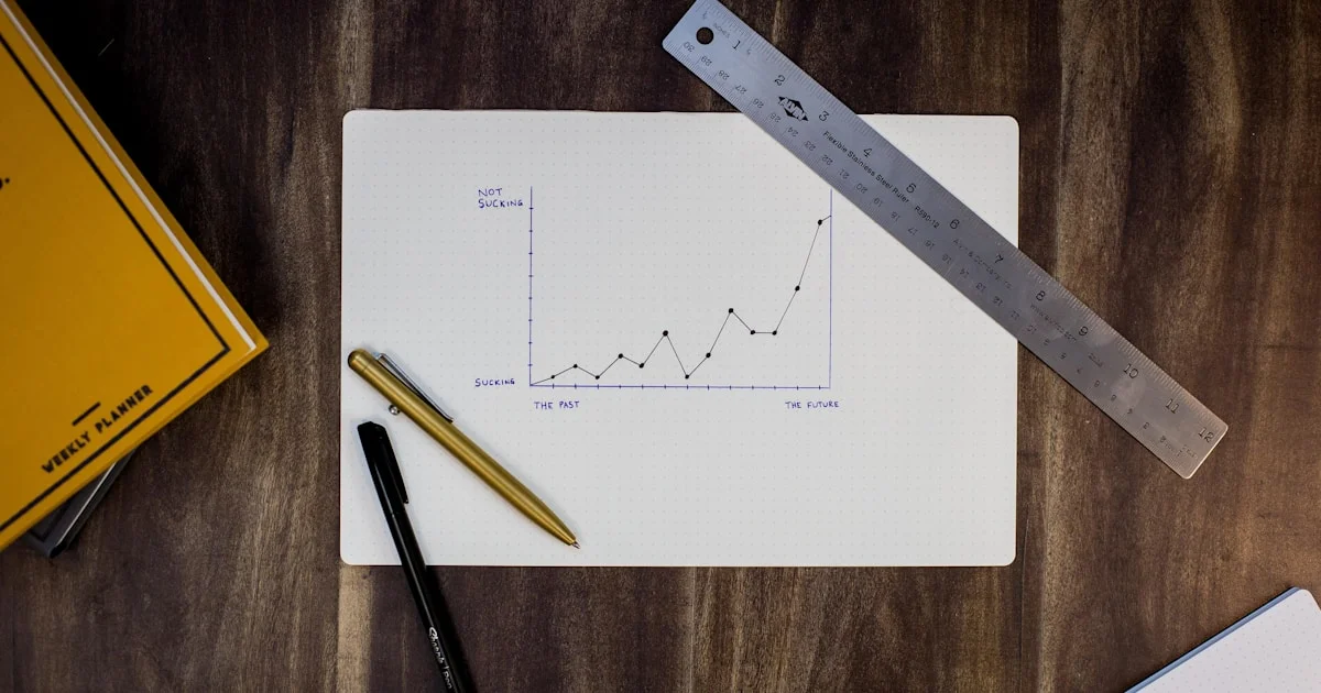Financial planning with charts and documents