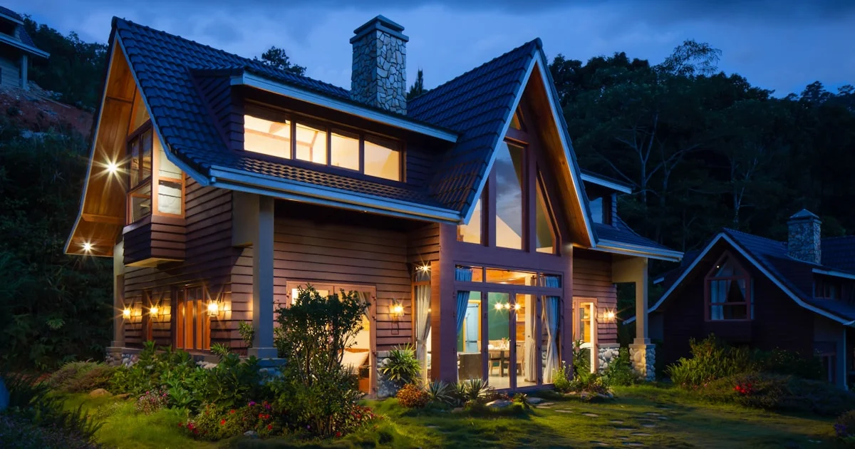 Suburban family house with a garden