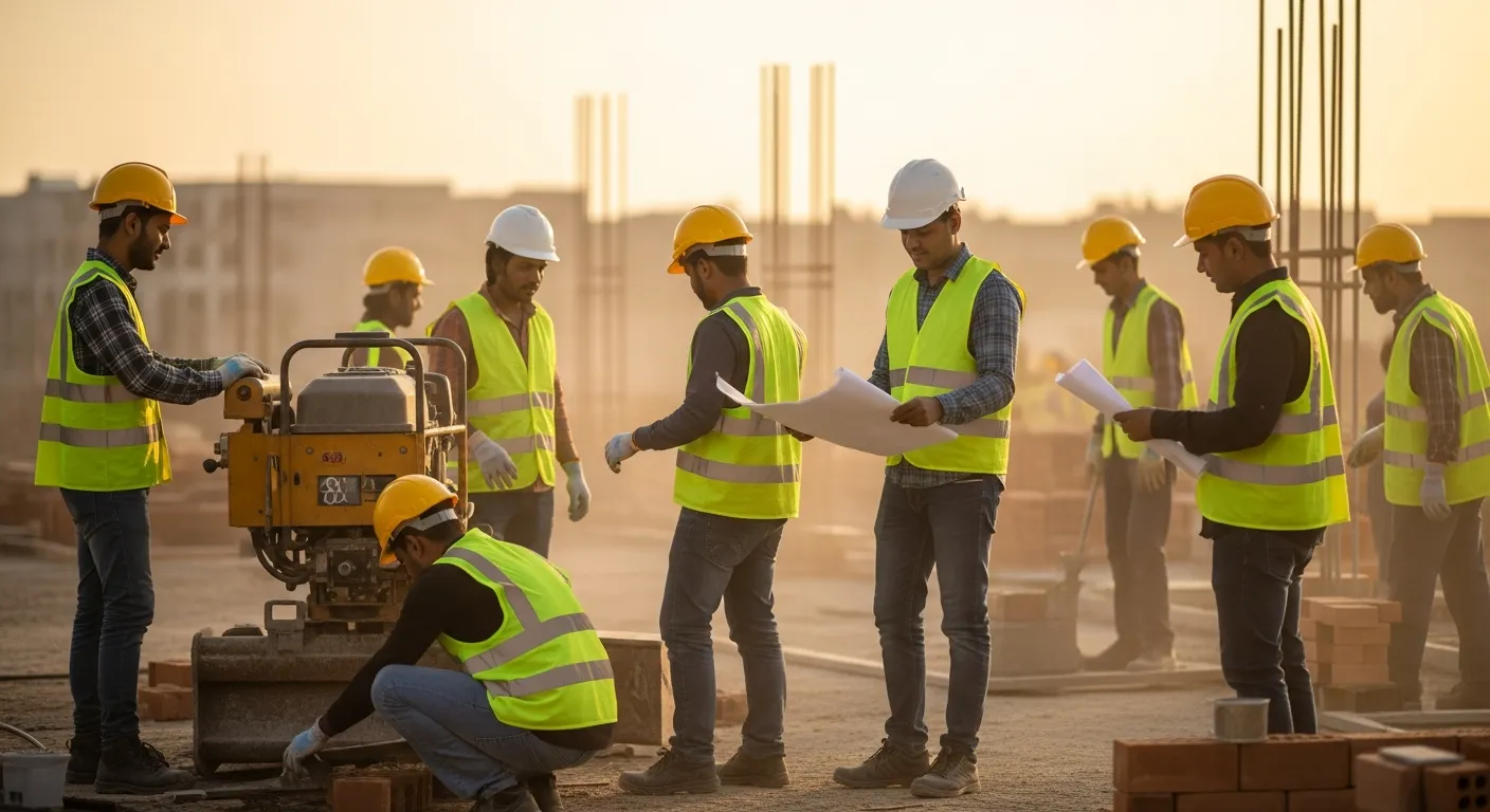 Indijski radnici tijekom intervjua u Gujaratu — Humble Hunters proces selekcije