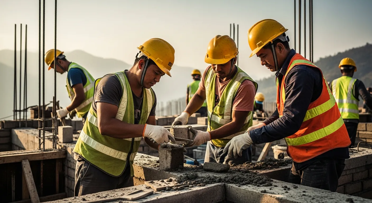 Nepalski radnici u industrijskom okruženju — Humble Hunters proces selekcije iz Kathmandua